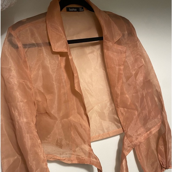 Never worn sheer BooHoo collared neck blouse - Picture 2 of 4